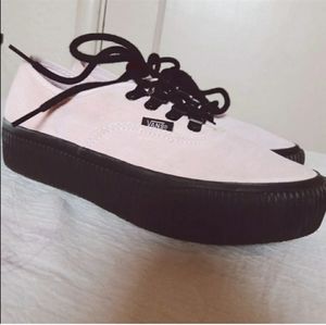 Platform pink suede vans shoes W9